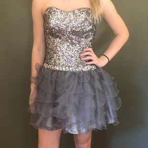 Silver & Sparkle Party/Cocktail Dress Size 2